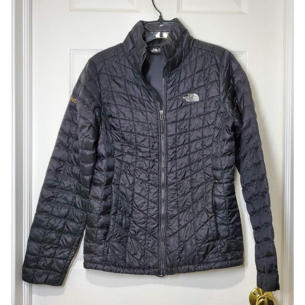 The North Face ThermoBall Insulated Jacket Women S Black Full Zip (Embroidered)